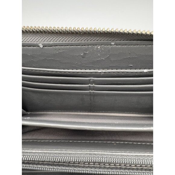 Vintage Rare Coach Wallet Medallion Circle Patchwork Metallic Silver/Gold Zip - Picture 5 of 6